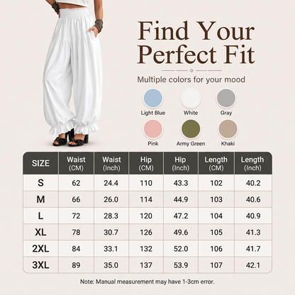 ⌛ Offre à durée limitée – Pantalon décontracté pour femme à bas volanté et coupe « lanterne »