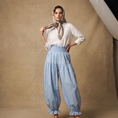 ⌛ Offre à durée limitée – Pantalon décontracté pour femme à bas volanté et coupe « lanterne »