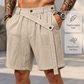 Short d'été en lin pour homme, coupe ample et décontractée, idéal pour la plage