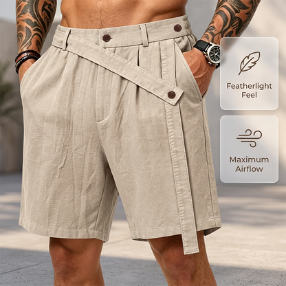 Short d'été en lin pour homme, coupe ample et décontractée, idéal pour la plage