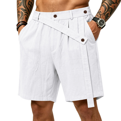 Short d'été en lin pour homme, coupe ample et décontractée, idéal pour la plage
