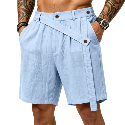 Short d'été en lin pour homme, coupe ample et décontractée, idéal pour la plage