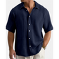 👔 Chemise Homme Manches Courtes en Coton Froissé Léger – Col Chemise Décontractée Été🤍 look chic décontracté pour bureau et quotidien