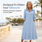 Robe-chemise décontractée à manches longues pour femme