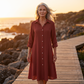 Robe-chemise décontractée à manches longues pour femme