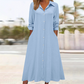 Robe-chemise décontractée à manches longues pour femme
