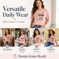 💬👚 T-shirt femme à message imprimé – Coton doux, coupe droite décontractée, l’indispensable pour un look effortless au quotidien 🌸👖