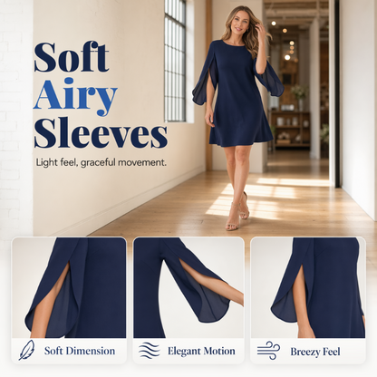 Robe élégante à col rond unie pour femme