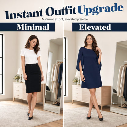 Robe élégante à col rond unie pour femme