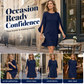 Robe élégante à col rond unie pour femme