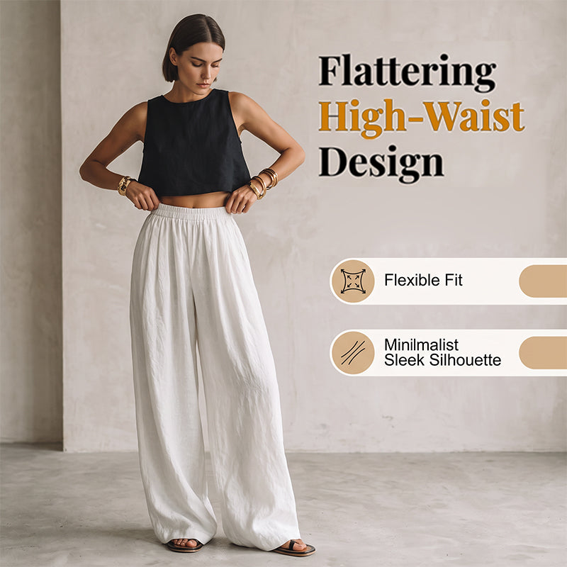 Pantalon décontracté pour femme, coupe ample et jambes larges