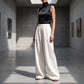 Pantalon décontracté pour femme, coupe ample et jambes larges