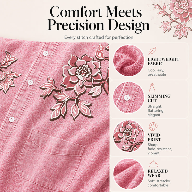 Robe pour femme en simili-jean à imprimé floral
