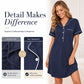 Chemise de nuit ample à manches courtes — Tissu extensible ultra-doux | Respirante | Jamais serrée ni contraignante
