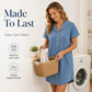Chemise de nuit ample à manches courtes — Tissu extensible ultra-doux | Respirante | Jamais serrée ni contraignante