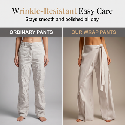 Pantalon ample pour femme, à coupe large et à nouer sur le devant