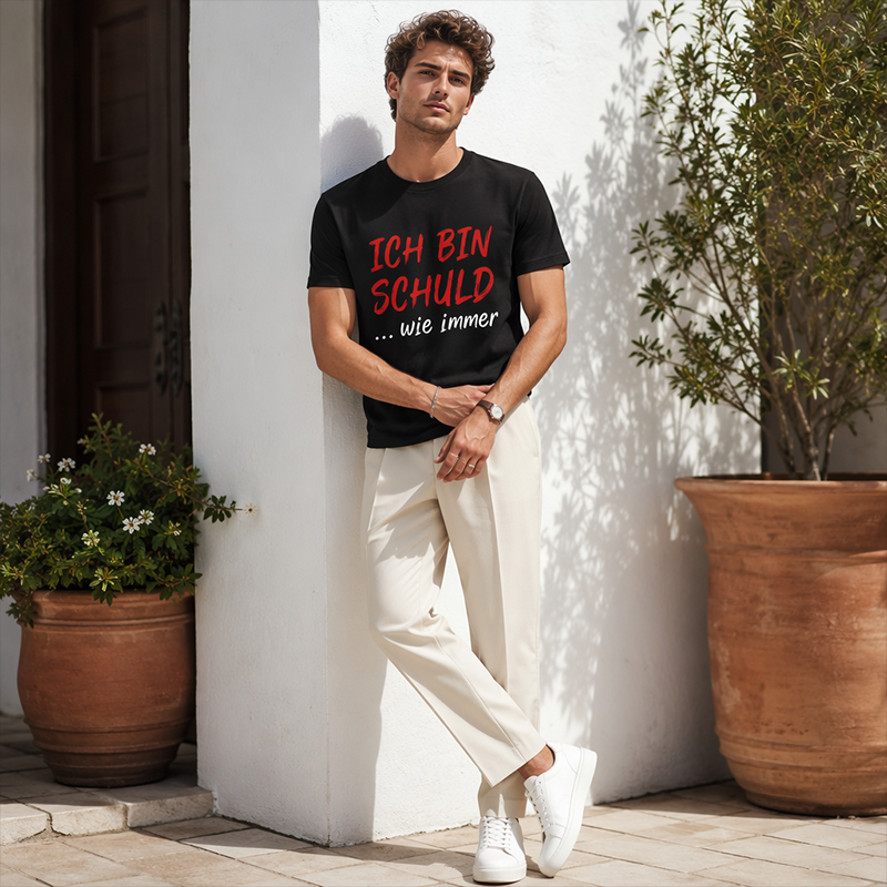 🔥 T-Shirt Noir Homme Slogan Humoristique  – Respirant 🇩🇪