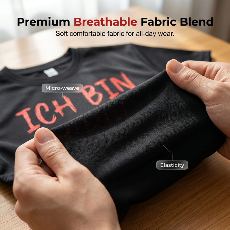 🔥 T-Shirt Noir Homme Slogan Humoristique  – Respirant 🇩🇪