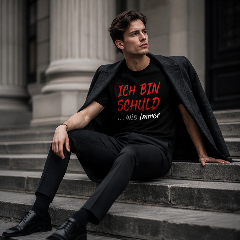 🔥 T-Shirt Noir Homme Slogan Humoristique  – Respirant 🇩🇪