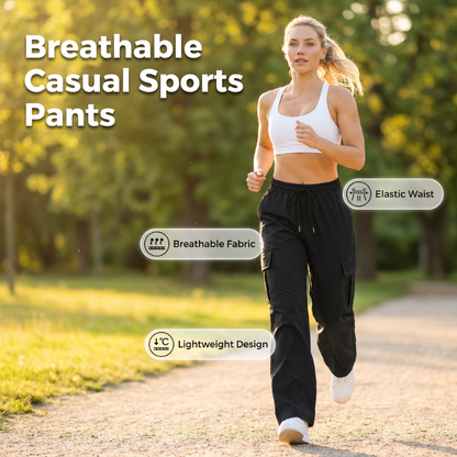 Pantalon de sport décontracté pour femme à taille élastiquée
