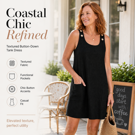 Robe débardeur sans manches pour femme, avec poches