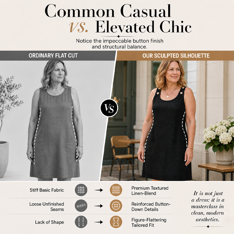 Robe débardeur sans manches pour femme, avec poches
