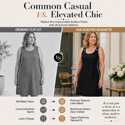 Robe débardeur sans manches pour femme, avec poches