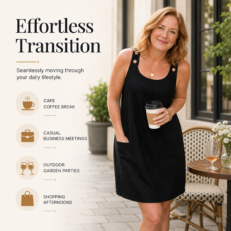 Robe débardeur sans manches pour femme, avec poches