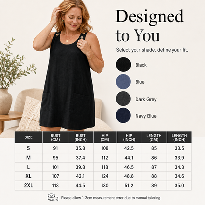 Robe débardeur sans manches pour femme, avec poches