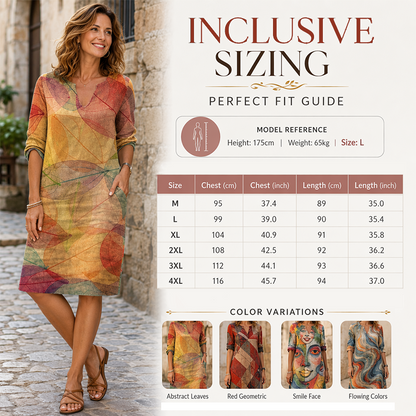 Robe décontractée à imprimé et col en V pour femme