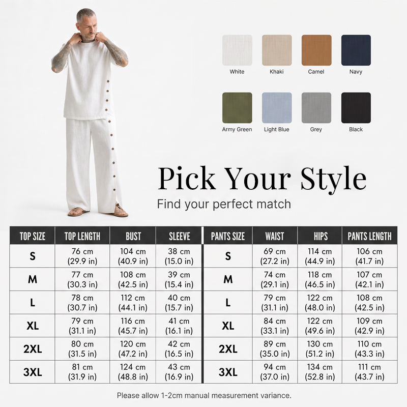 🚀 Nouveauté ! Profitez de 50 % de réduction sur le prix de lancement ! Ensemble deux pièces pour homme : chemise et pantalon décontractés.