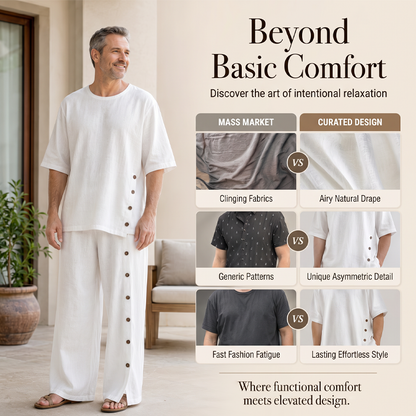 🚀 Nouveauté ! Profitez de 50 % de réduction sur le prix de lancement ! Ensemble deux pièces pour homme : chemise et pantalon décontractés.