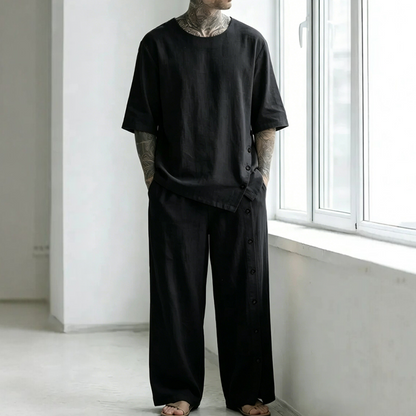 🚀 Nouveauté ! Profitez de 50 % de réduction sur le prix de lancement ! Ensemble deux pièces pour homme : chemise et pantalon décontractés.