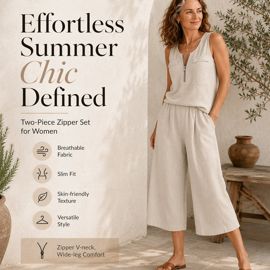 ⌛Offre à durée limitée – Ensemble femme composé d'un débardeur sans manches à demi-zip et d'un short