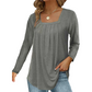 Women's Elegant Pleated Square Neck Top