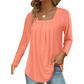 Women's Elegant Pleated Square Neck Top