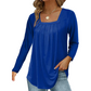 Women's Elegant Pleated Square Neck Top