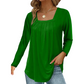 Women's Elegant Pleated Square Neck Top
