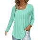 Women's Elegant Pleated Square Neck Top