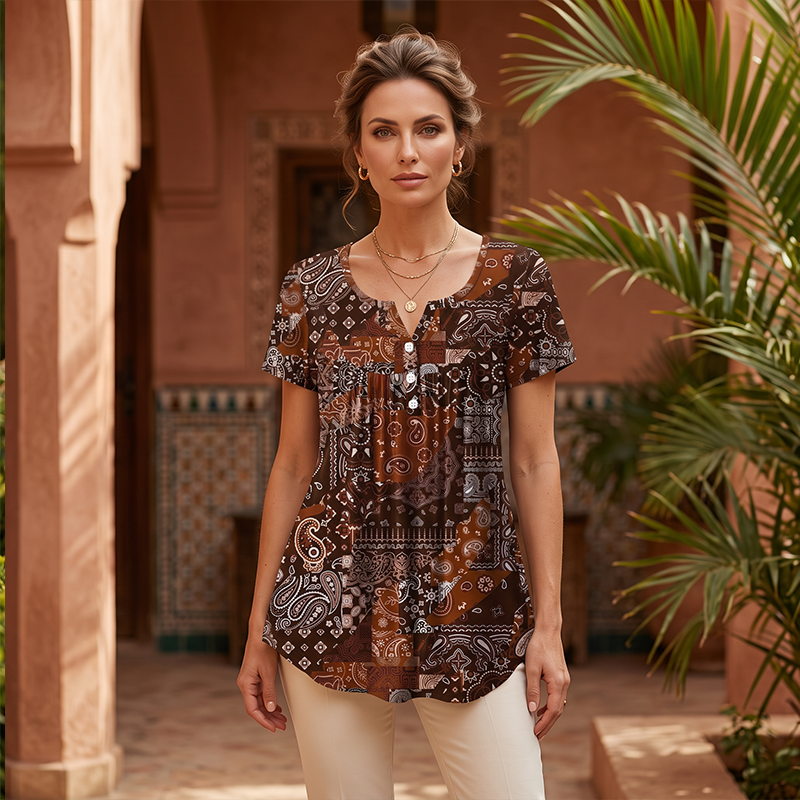 🎉 Soldes 2026 — Plus de 43 000 exemplaires vendus ! 💞Top décontracté à col V pour femme, chic et confortable au quotidien 🌸
