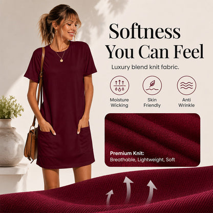 Robe t-shirt ample d'été pour femme, avec poches