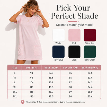 Robe t-shirt ample d'été pour femme, avec poches