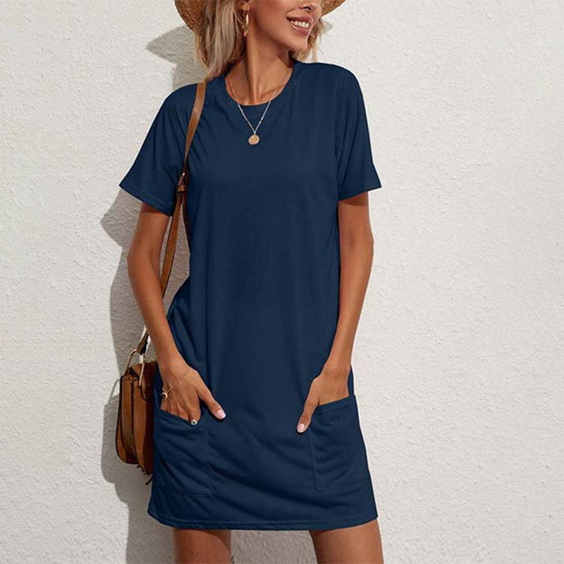 Robe t-shirt ample d'été pour femme, avec poches