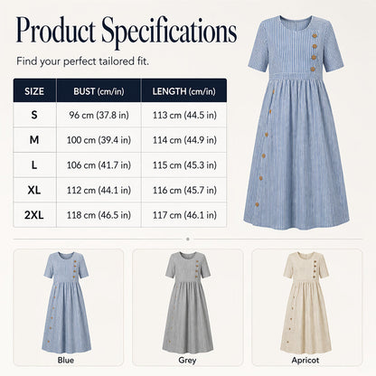 🌀☁️ OFFRE LIMITÉE -50% ! 👗 Robe Décontractée Rayée Femme – Coupe Ample & Rayures Douces – Parfaite pour un Style Quotidien Sans Effort.