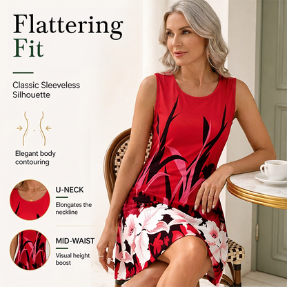 🌿🏖️ OFFRE LIMITÉE -50% ! 🌸 Robe Fleurie Sans Manches – Coton Léger & Charme Décontracté – Idéale pour les Escapades à la Plage.