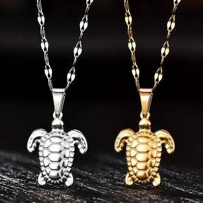 Collier pendentif tortue de mer sur le thème de l'océan