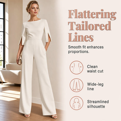 ✨Élégant, schmal geschnittener Jumpsuit mit Perlenverzierung