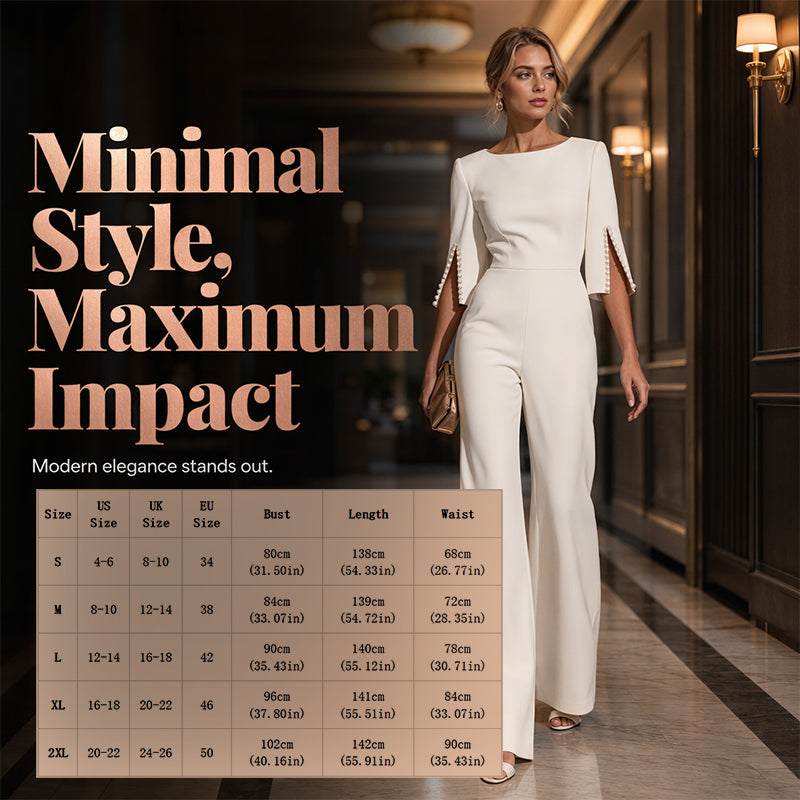 ✨Élégant, schmal geschnittener Jumpsuit mit Perlenverzierung