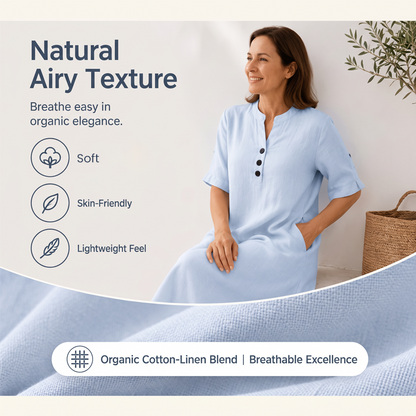 Robe d'été décontractée à boutons pour femme