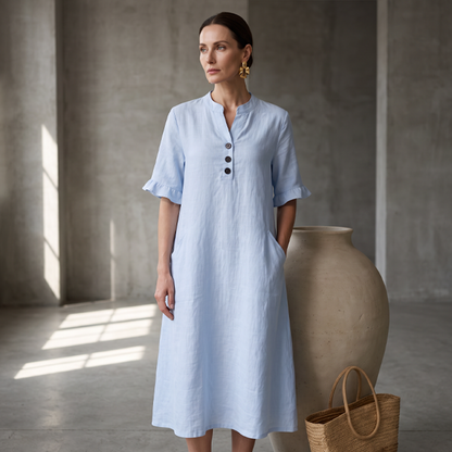 Robe d'été décontractée à boutons pour femme